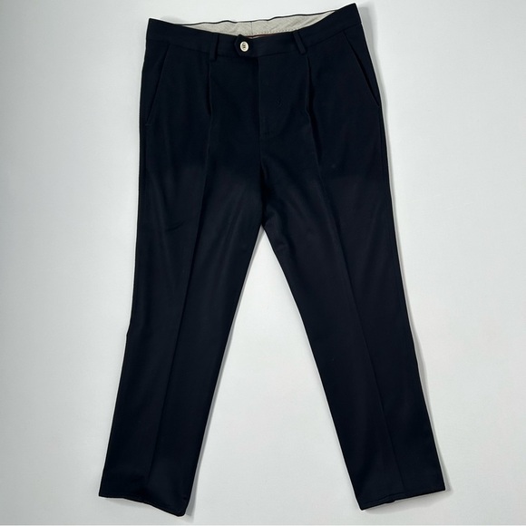 BRUNELLO CUCINELLI Men’s Navy Blue Wool Pants US 32 Italian 48 - Picture 1 of 13